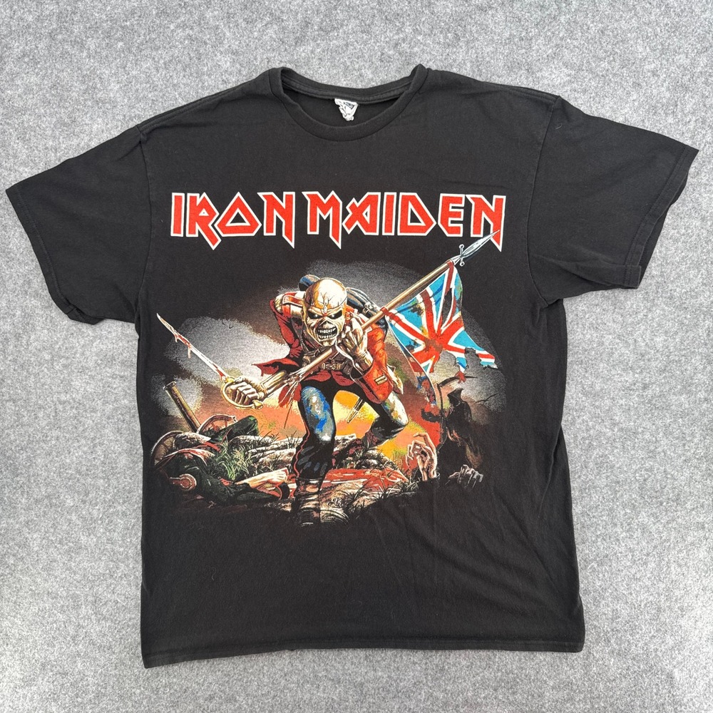 Vintage  Iron Maiden The Trooper Black Graphic Delta T-Shirt Mens L